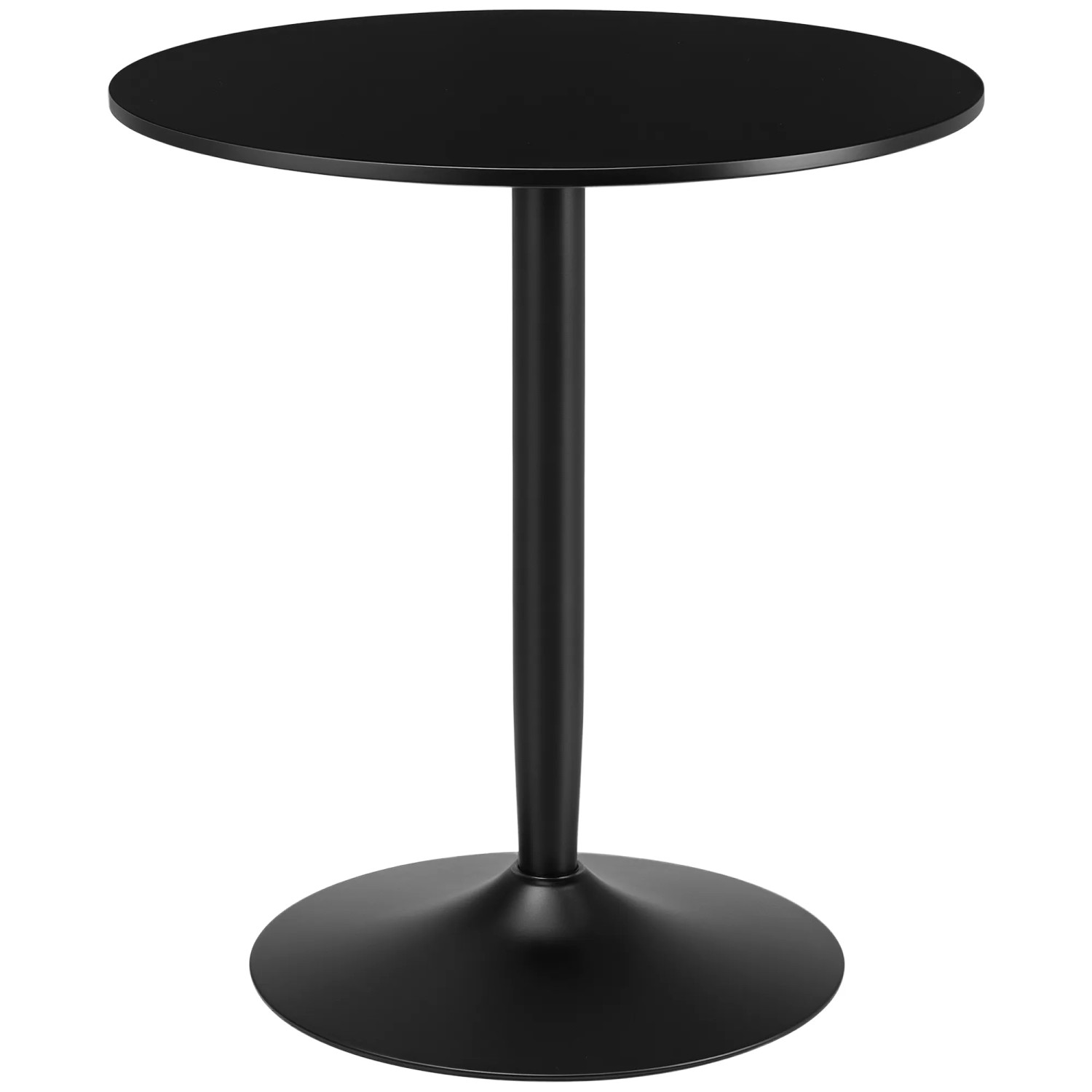 HOMCOM Esstisch für 2 Personen mit Stahlbeinen Rutschfest Ø70 x 75 cm Schwarz