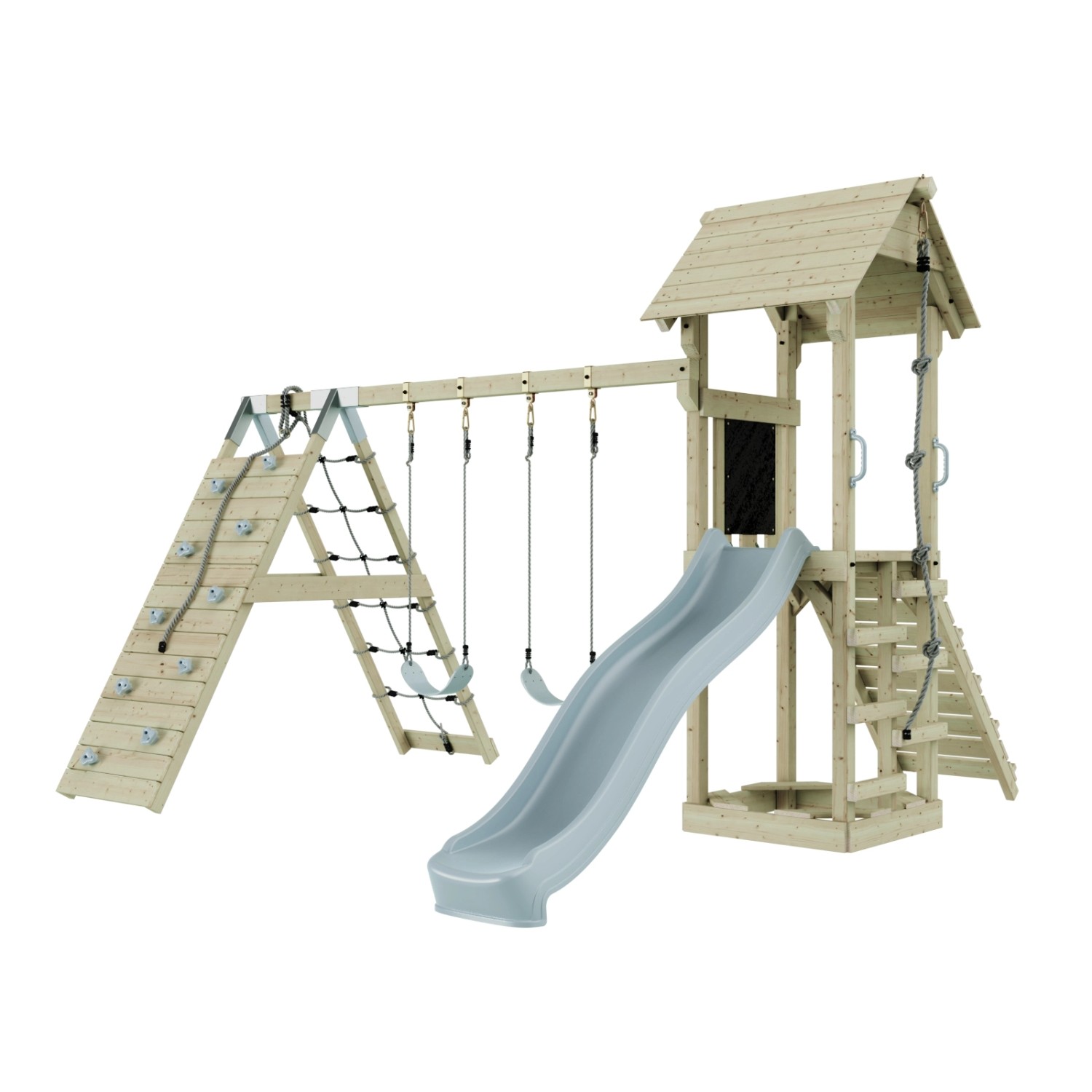 OutdoorToys Spielturm Kiruna mit Kinderschaukel Eisblau günstig online kaufen