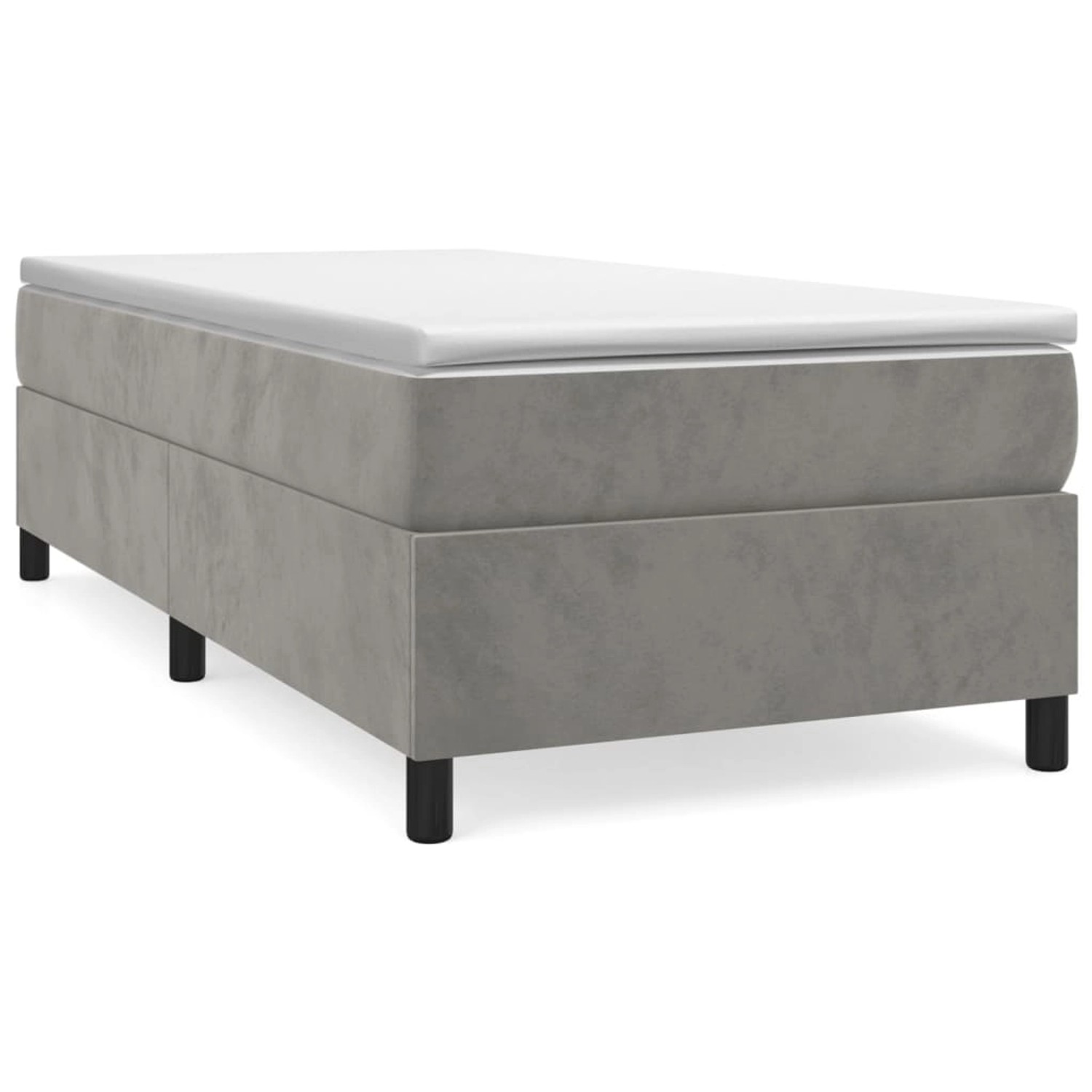 vidaXL Boxspringbett Hellgrau 90x200 cm Samt1394115 günstig online kaufen