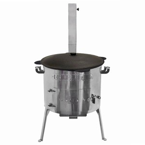Grillpeter Utschak aus Edelstahl Timur Ø40 mit Kazan aus Gusseisen 10L