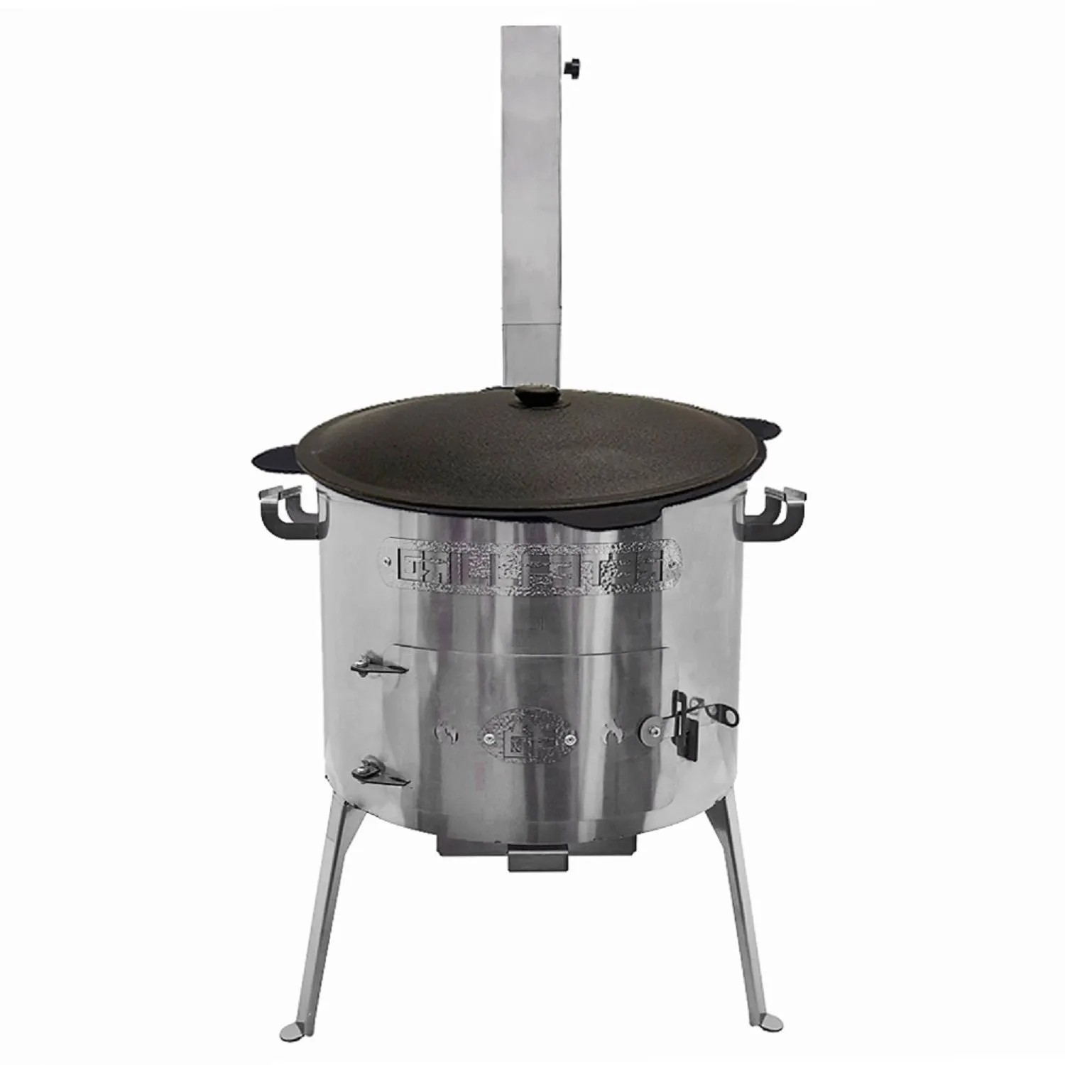 Grillpeter Utschak aus Edelstahl Timur Ø40 mit Kazan aus Gusseisen 10L