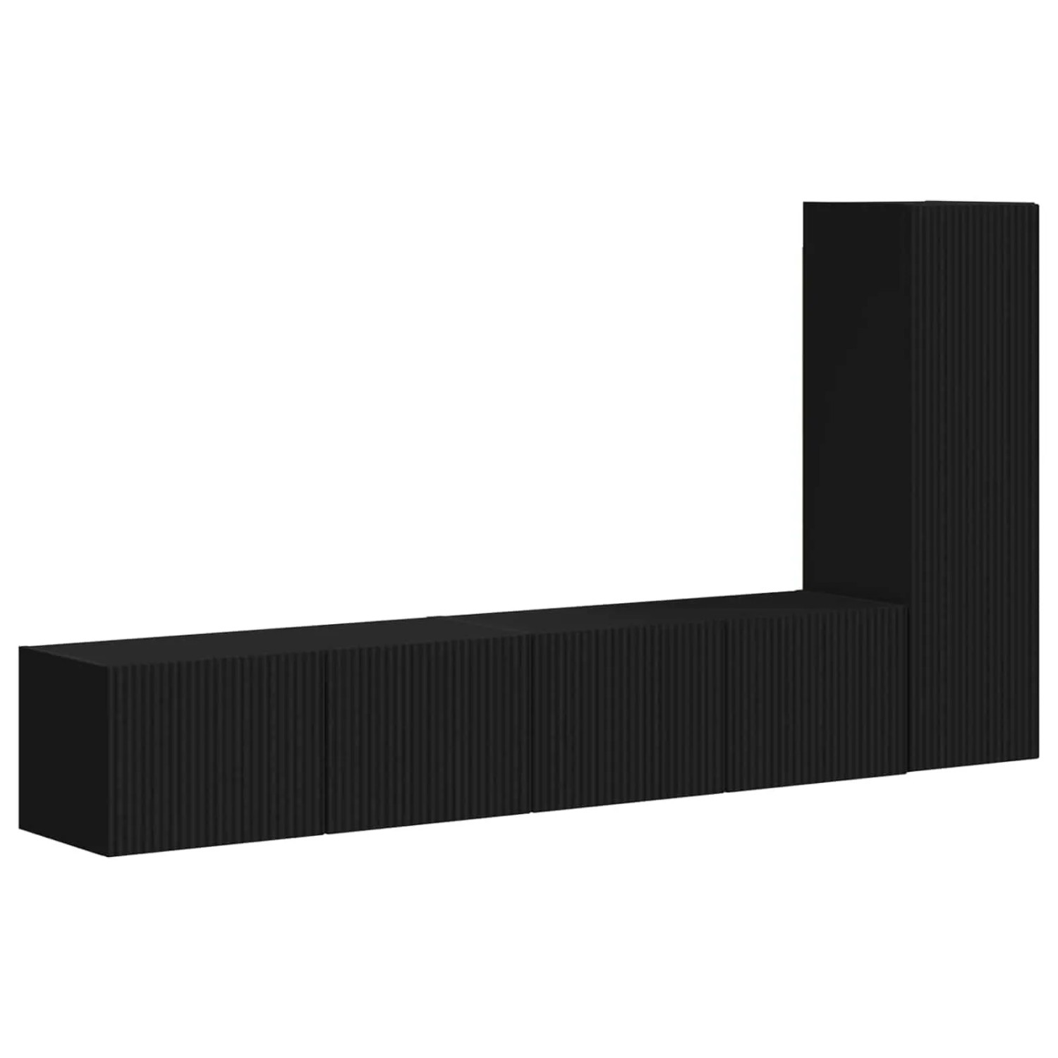 vidaXL TV-Schrankset Wandmontiert 2-Tlg Schwarz Holzwerkstoff 3408989 günstig online kaufen