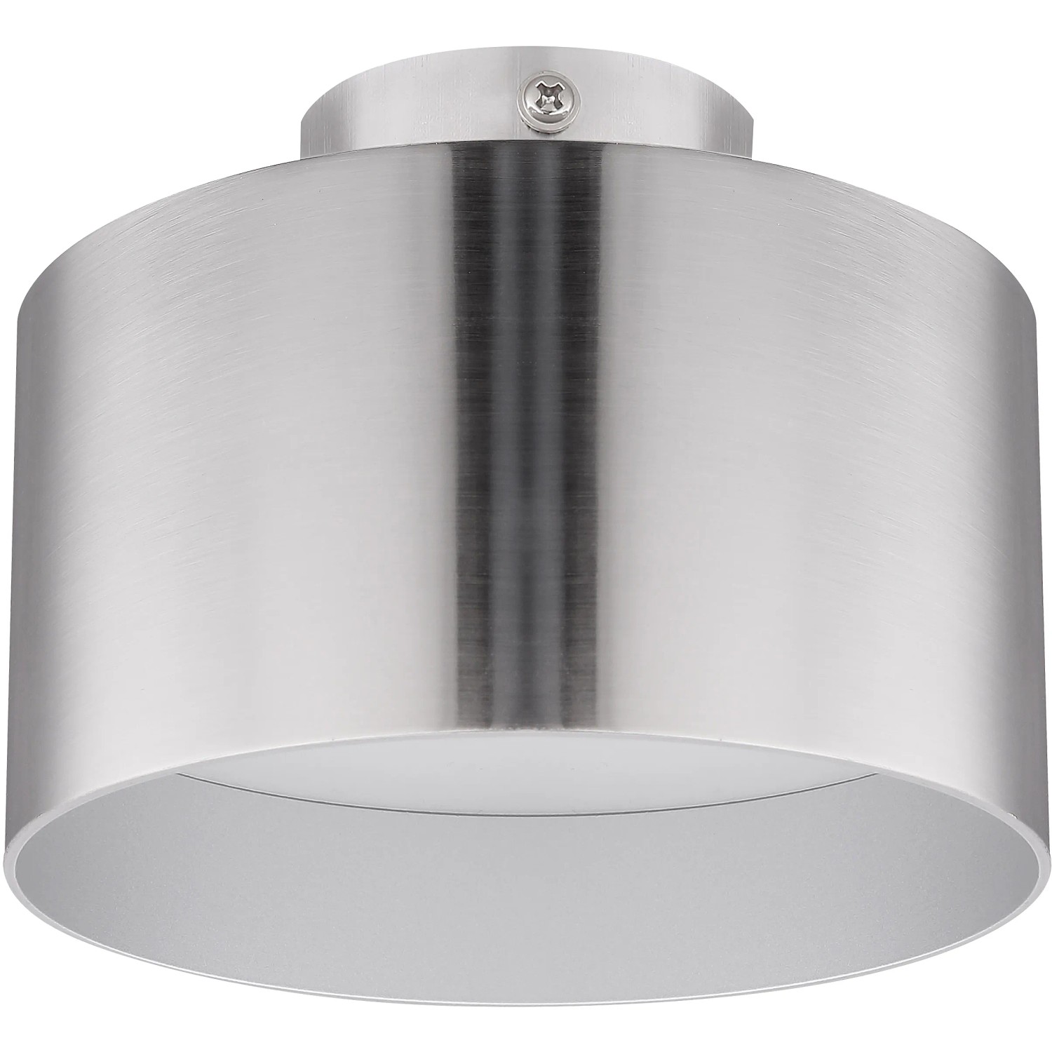 Moderne LED-Deckenleuchte Jenny von Globo in Aluminium-Nickel Optik.