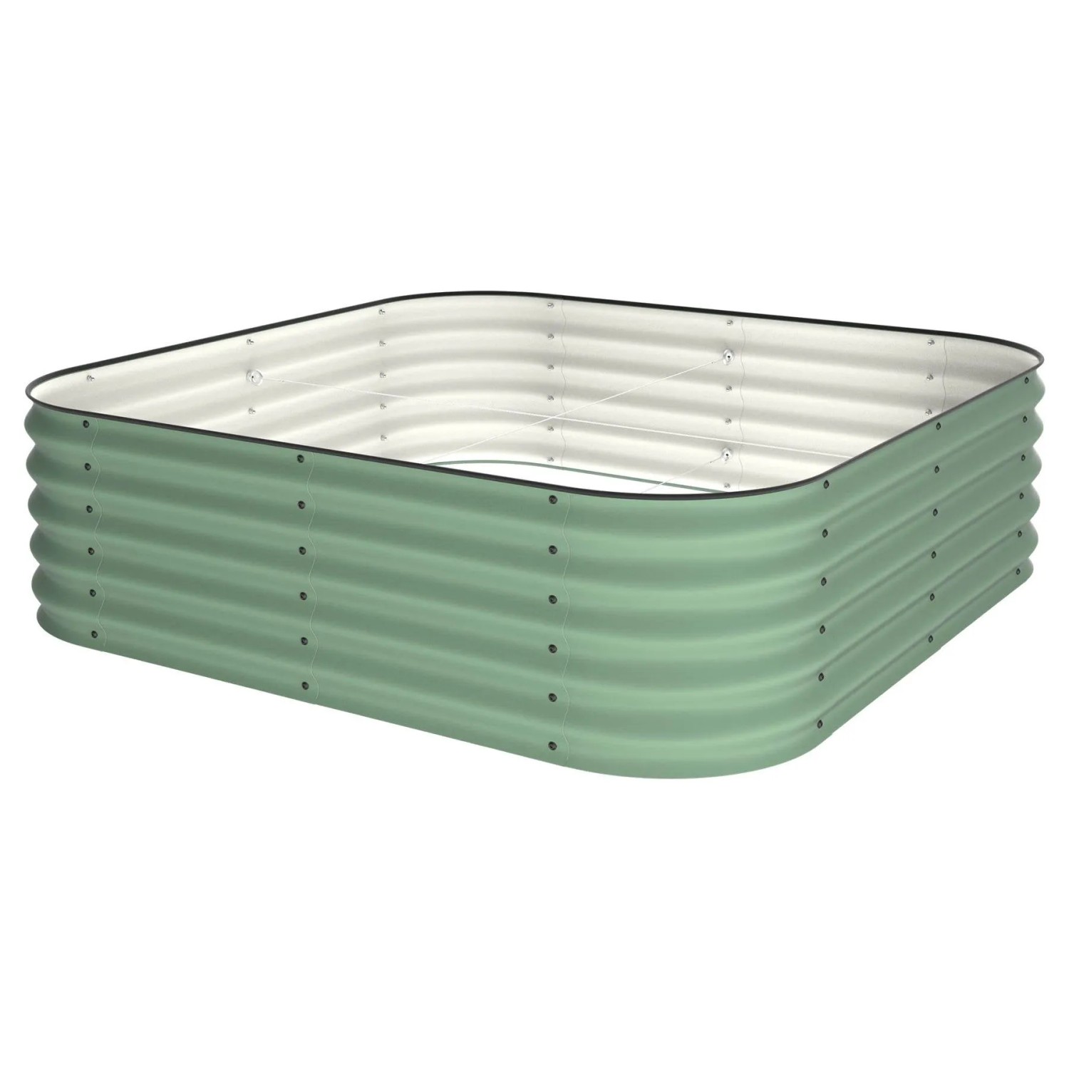 VidaAtHome.de ALVARE Gartenbeet 155 x 155 x 43 cm Waldgrün mit Schwarz