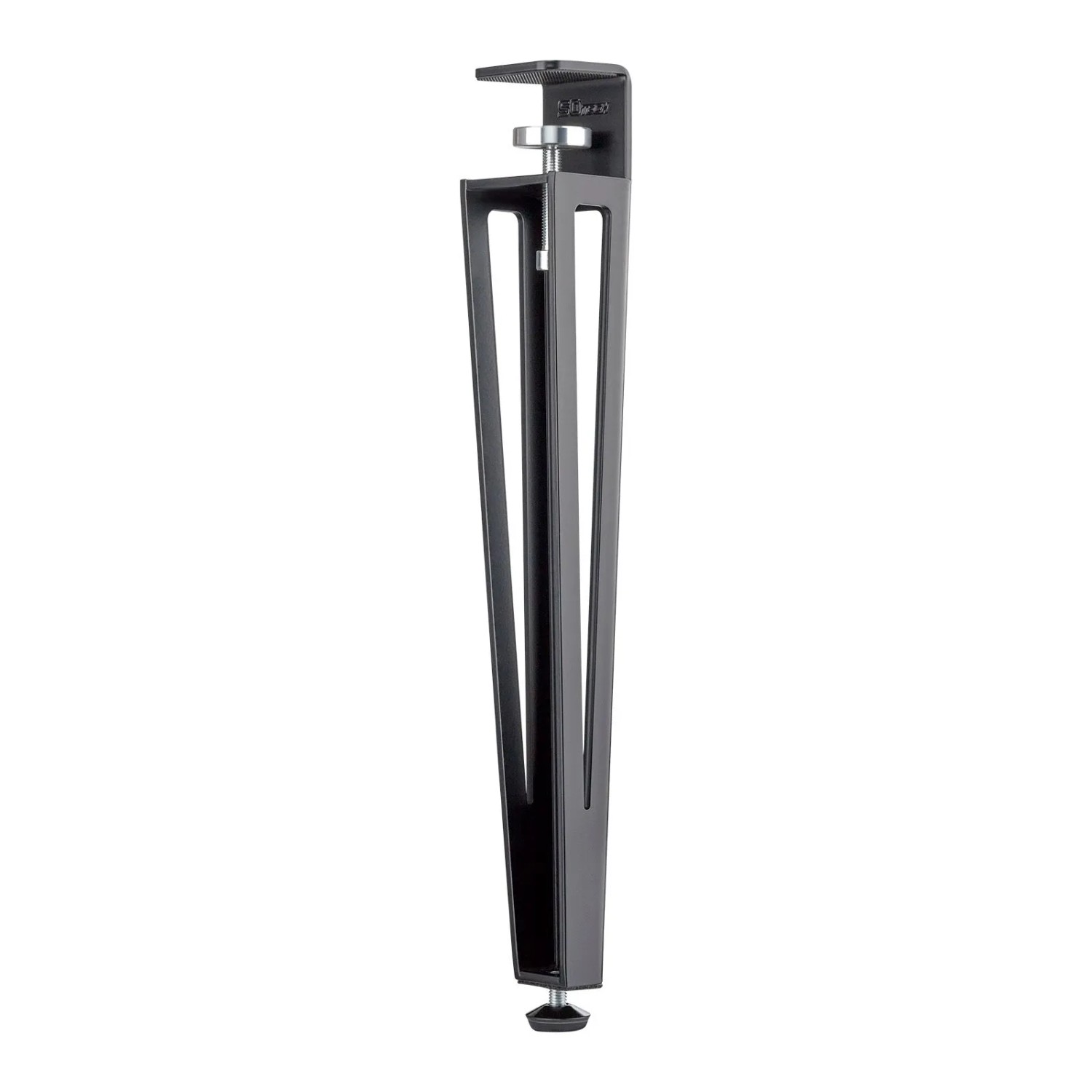 SOTECH 1 Stück Tischbein ColorLine In F-Form Schwarz Anschraubbar Konisch mit Klemmschraube Höhe 464 mm