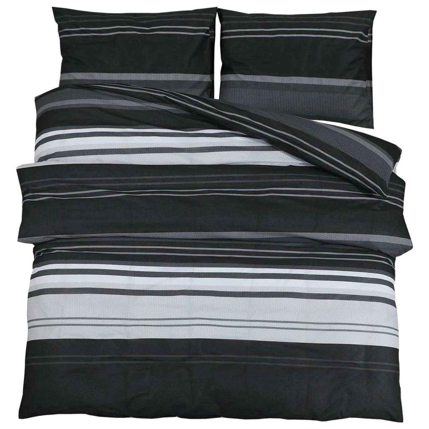 vidaXL Bettwäsche-Set Schwarz und Weiß 140x200 cm Baumwolle 136492 günstig online kaufen