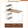 Costway Schreibtisch mit Ladestation Natur_4