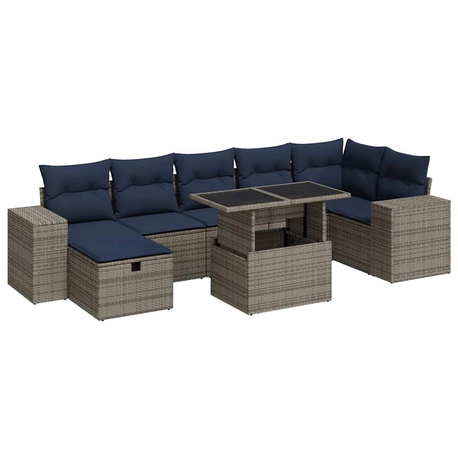 vidaXL 8-Tlg Garten-Sofagarnitur mit Kissen Braun Poly Rattan Akazie 332795 günstig online kaufen