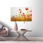 Bricoflor Leinwandbild mit Blumen in Rot und Grün über einem Tisch mit Deko.