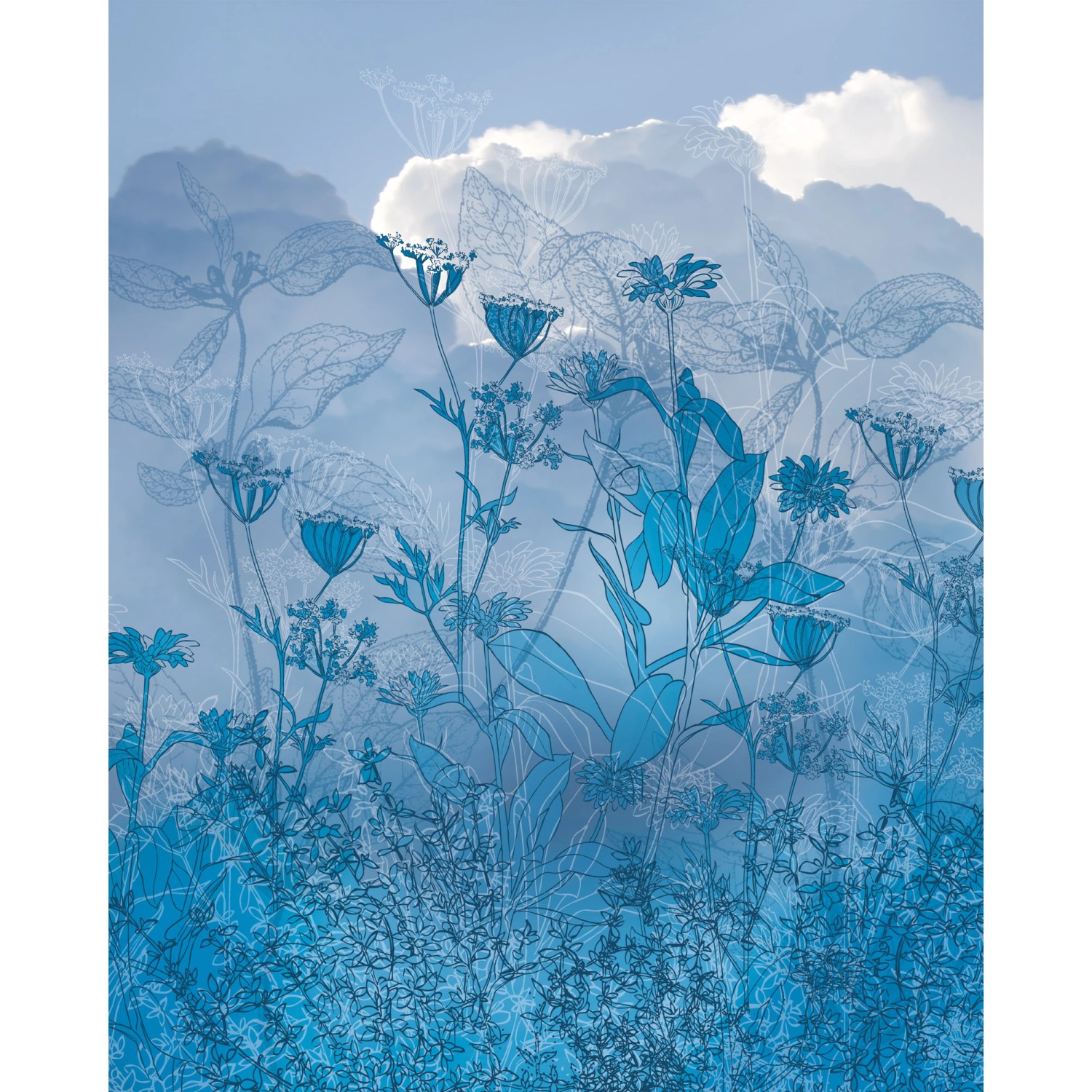 Sanders & Sanders Fototapete Blauer Himmel Blau 200 x 250 cm 611954 günstig online kaufen