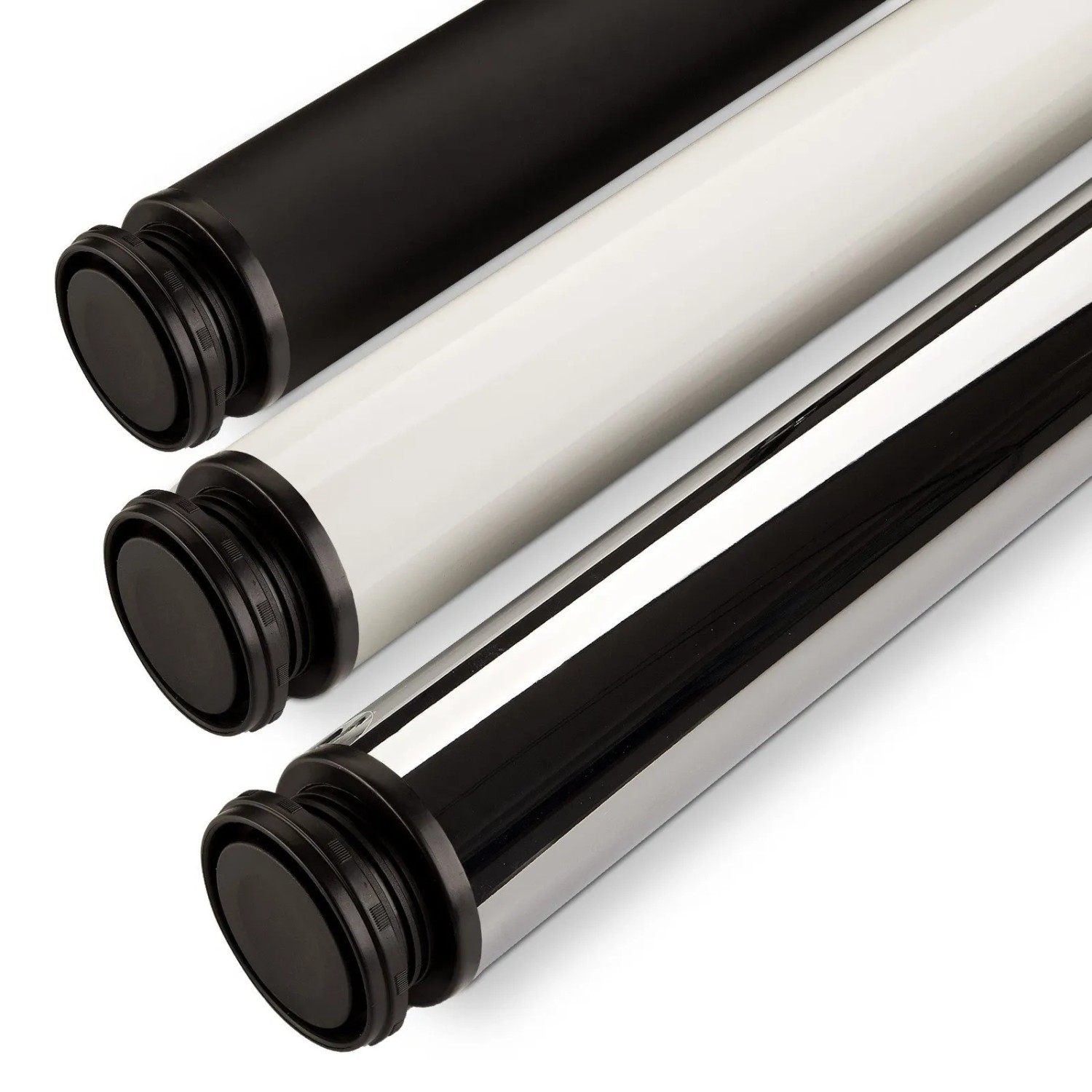 SOTECH Tischbeine 4er Set, 870mm hoch, schwarz, weiß und chromfarben.