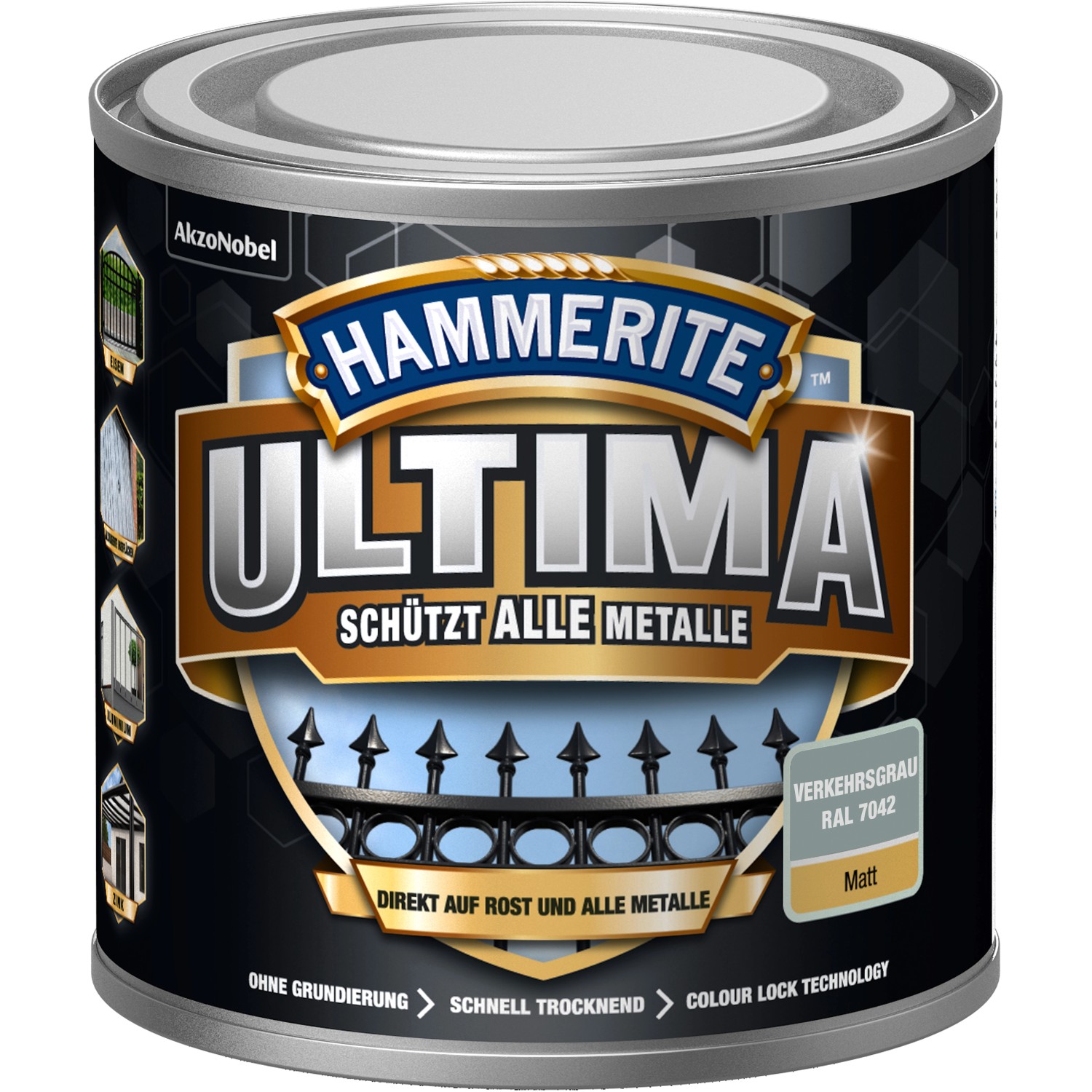 Hammerite Ultima Premium Metall-Schutzlack matt Verkehrsgrau 250 ml günstig online kaufen