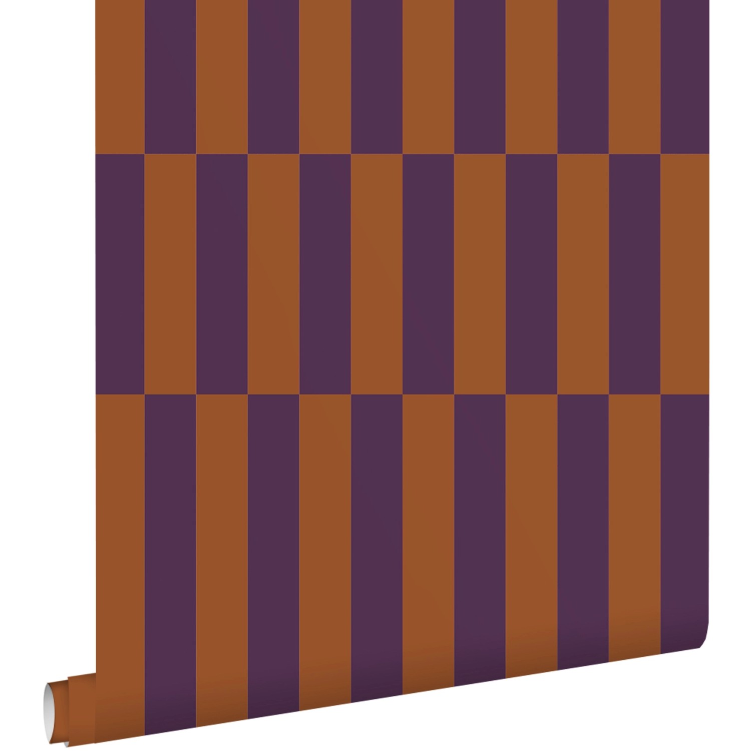 ESTAhome Tapete Streifen Terrakotta und Dunkelviolett 50 x 900 cm günstig online kaufen