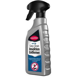 Caramba Insektenlöser 500ml in grauer Sprühflasche mit schwarzem Sprühkopf für Autopflege.