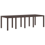 Rechteckiger, brauner vidaXL Gartentisch aus Poly Rattan, geeignet für bis zu 8 Personen.