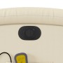 Detailansicht: Creme Massagesessel mit Aufstehhilfe, Bedienelemente und Fernbedienung.