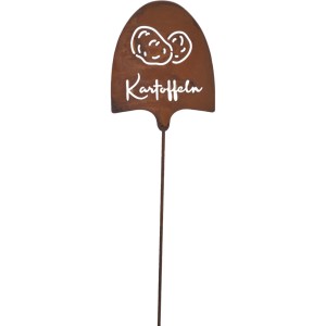 Rostfarbener Gartenstab Kartoffeln von Boltze, 52x12cm, Gartendeko.