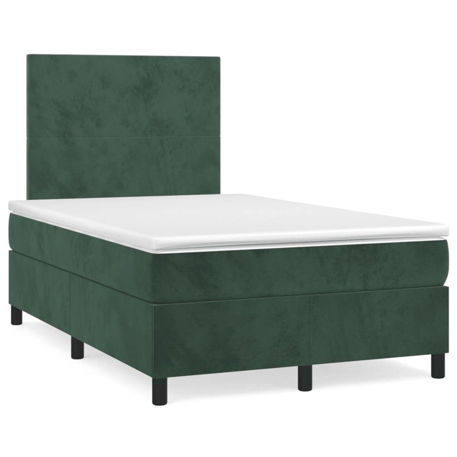 vidaXL Boxspringbett mit Matratze Dunkelgrün 120x200 cm Samt1348986 günstig online kaufen