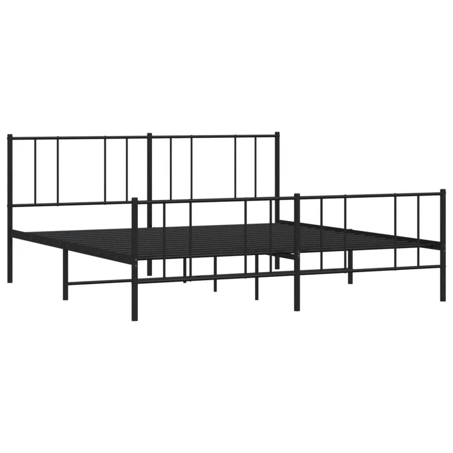 vidaXL Bettgestell mit Kopf- und Fußteil Metall Schwarz 200x200 cm 352505 günstig online kaufen