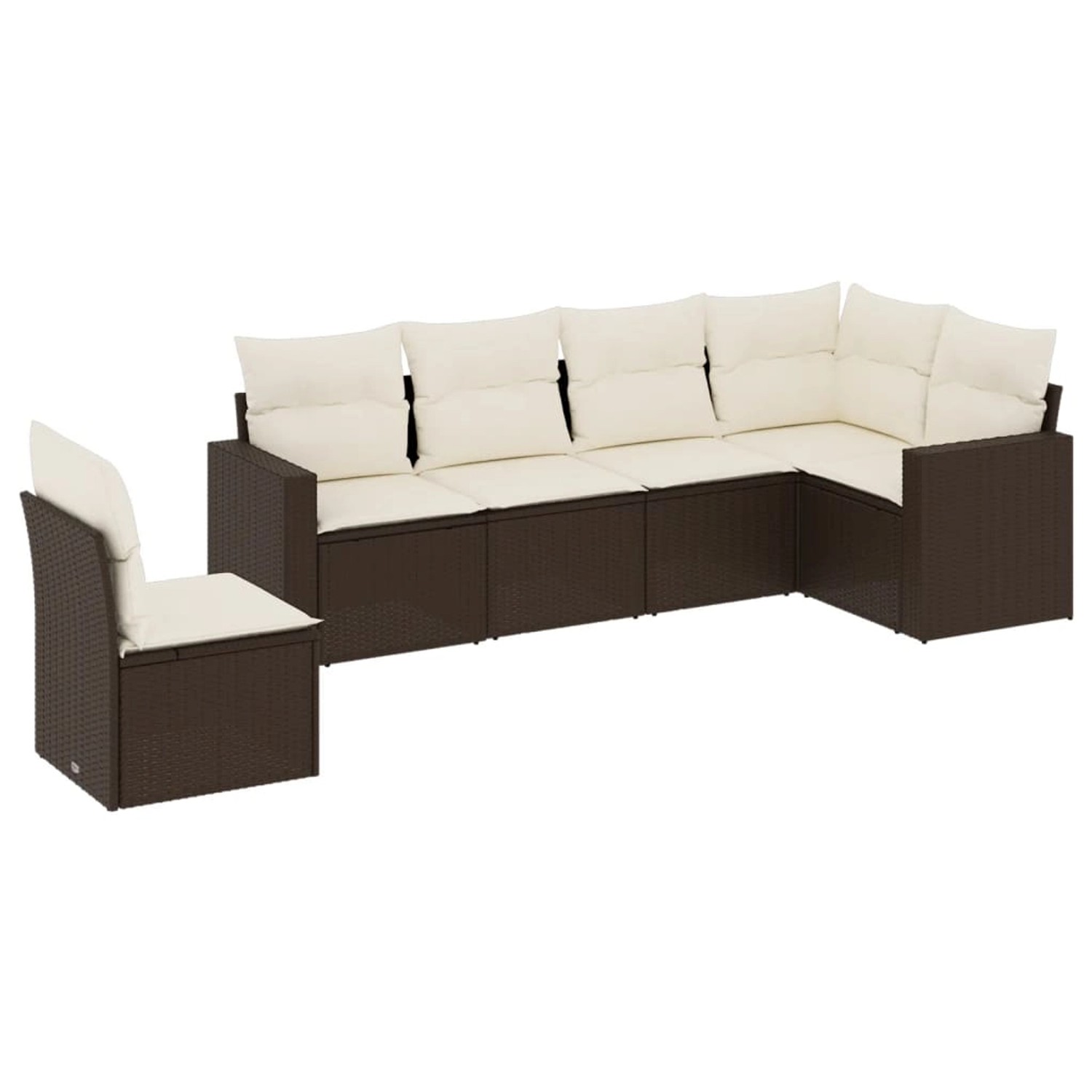 vidaXL 6-Tlg Garten-Sofagarnitur mit Kissen Braun Poly Rattan 3219023 günstig online kaufen