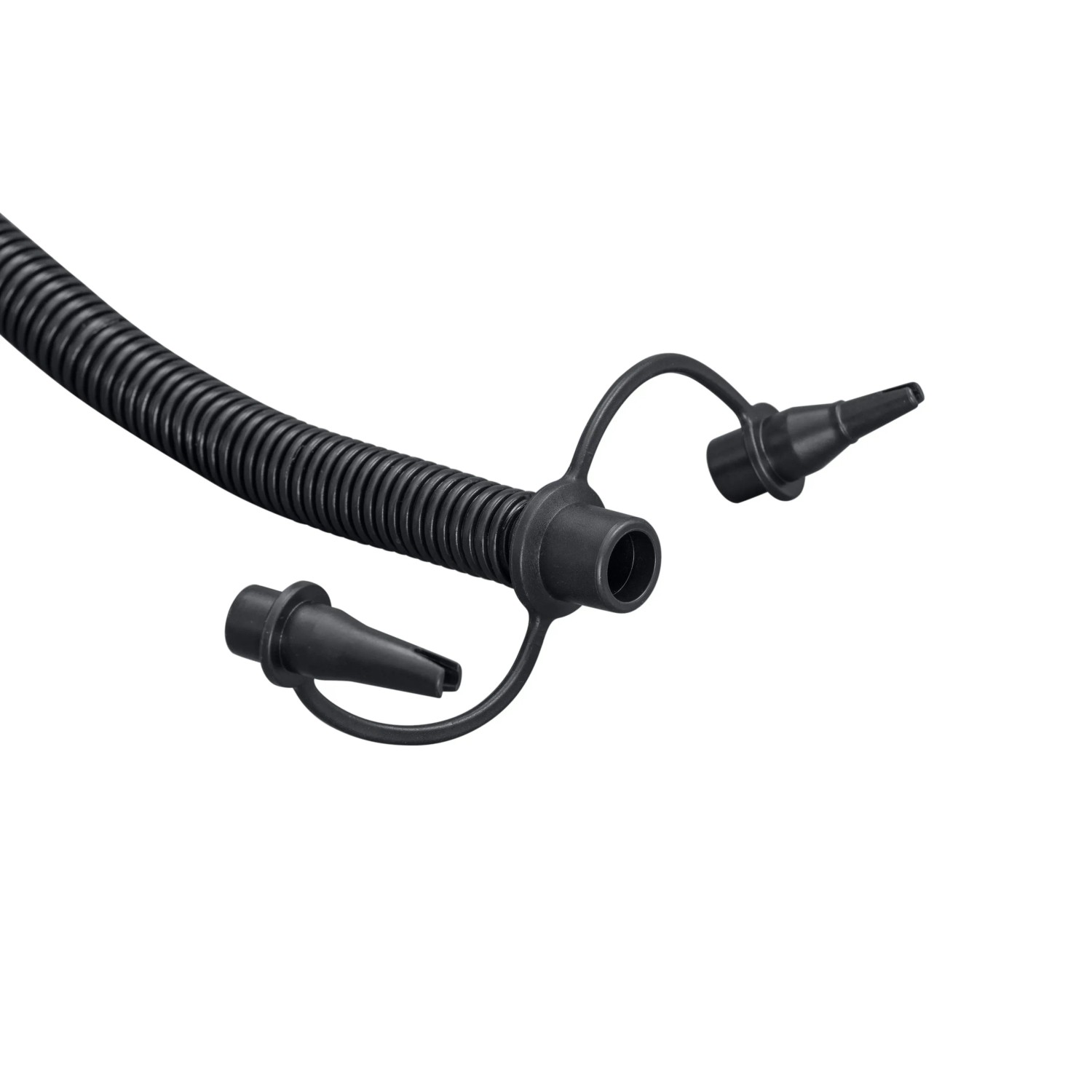 Schwarze Bestway Air Hammer Handpumpe (1.850 ml) mit Schlauch und Adaptern für Camping.