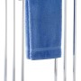 Wenko Handtuchbutler Quadro Chrom mit drei Stangen und blauem Handtuch.