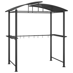 vidaXL Grillpavillon mit Seitenregalen Anthrazit 210x114x230 cm Stahl 360139