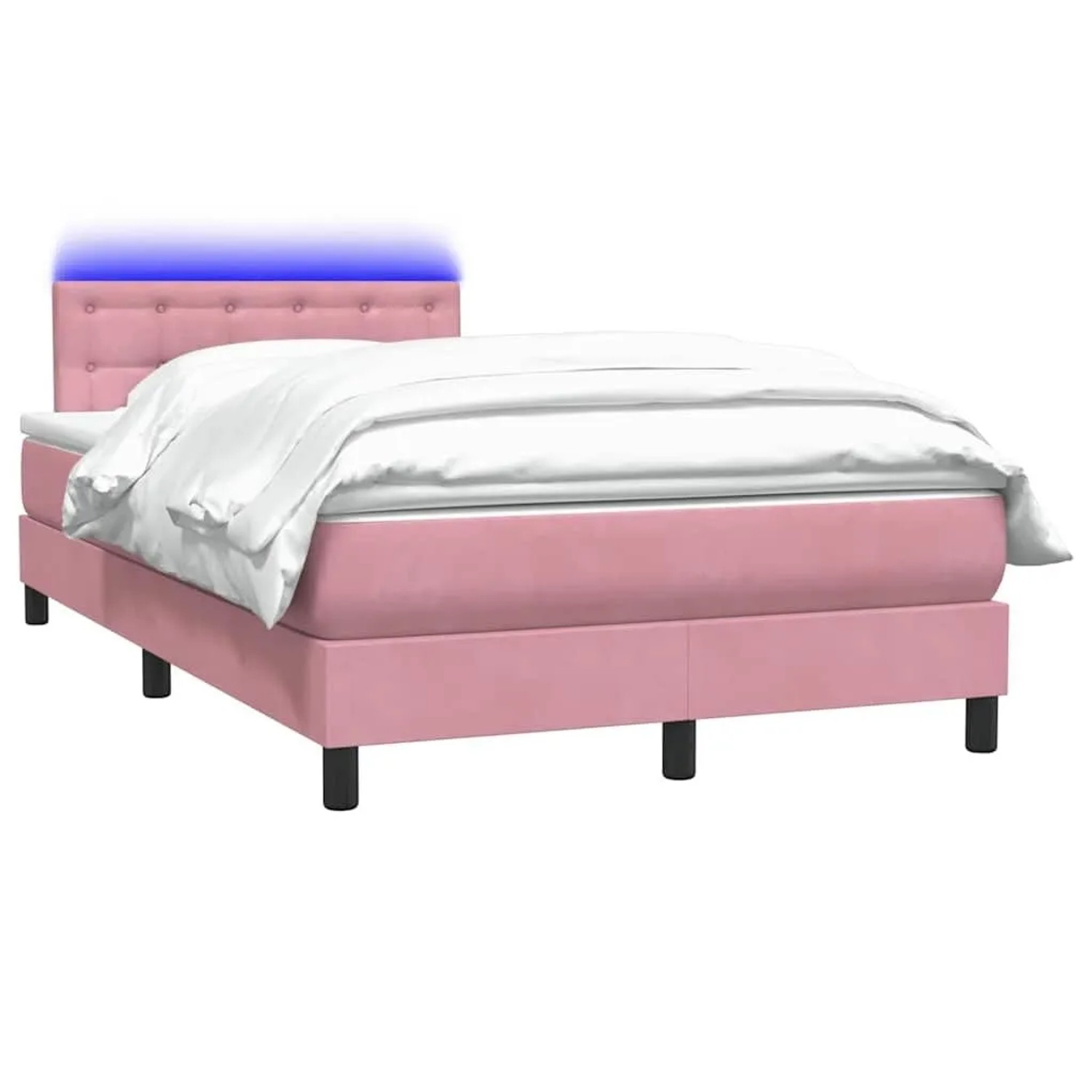 vidaXL Boxspringbett mit Matratze & LED Rosa 120x220 cm Samt 3317312 günstig online kaufen
