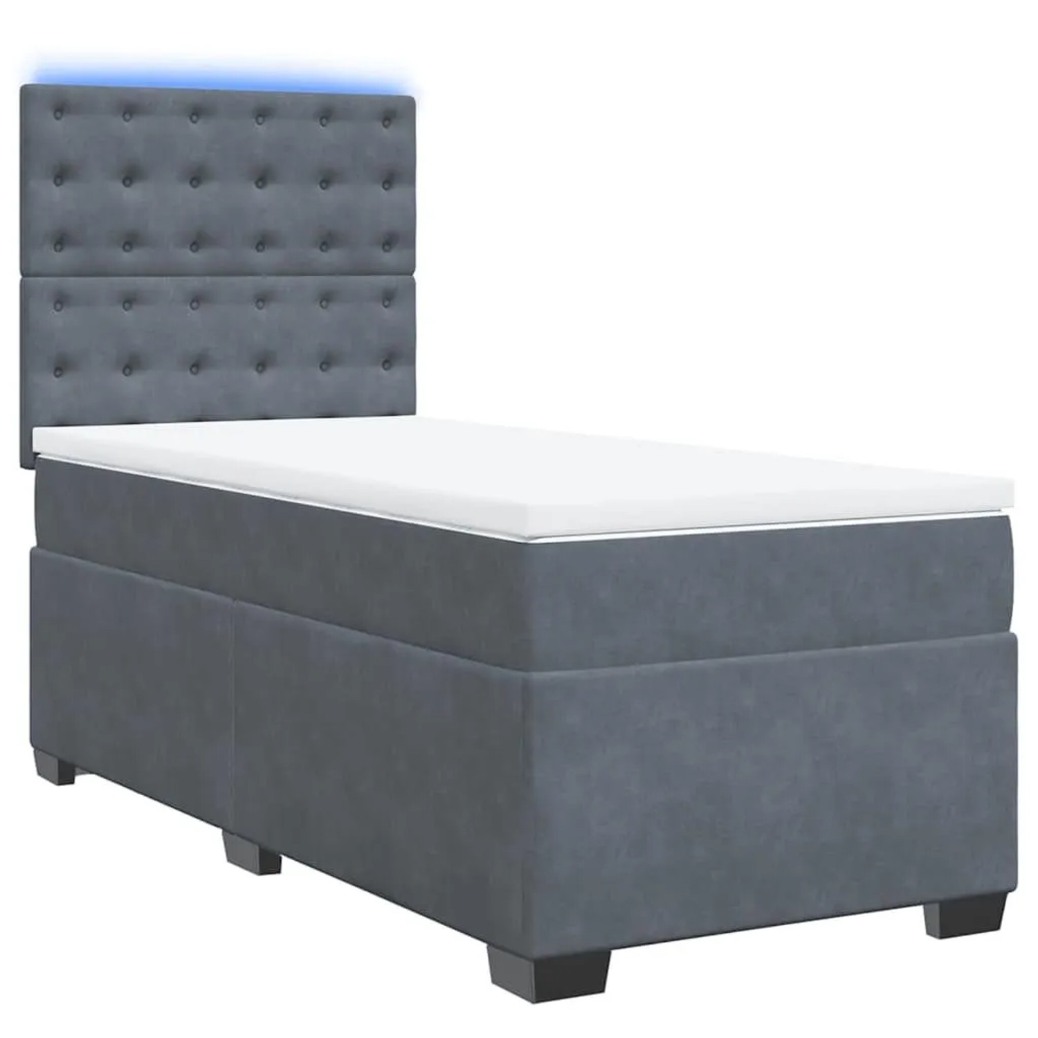 vidaXL Boxspringbett mit Matratze Dunkelgrau 90x200 cm Samt 3293123 günstig online kaufen