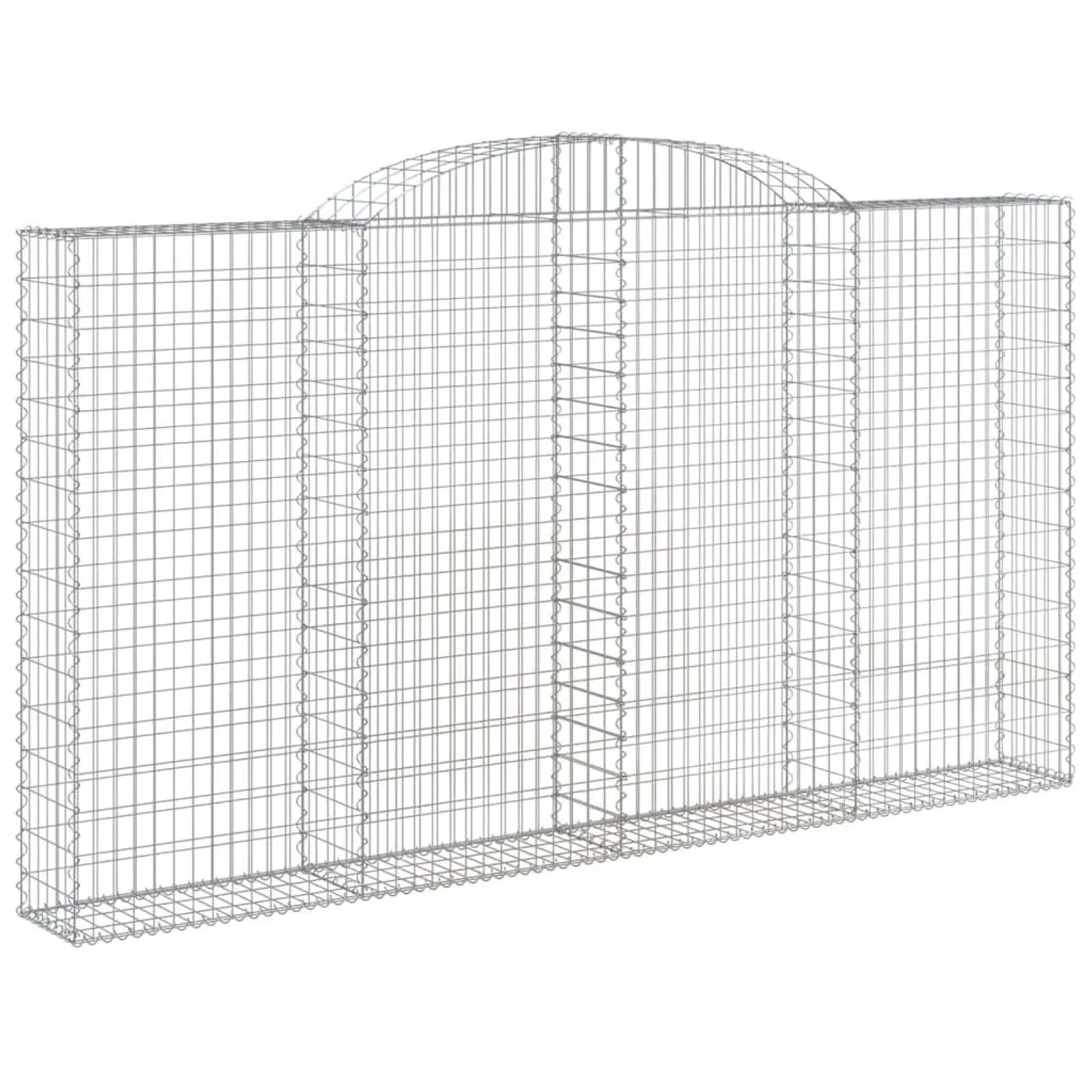 vidaXL Gabionen mit Hochbogen 4 Stk 300x30x160/180cm Verzinktes Eisen 3146577