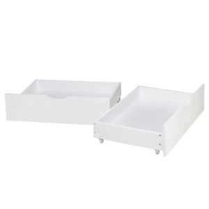 Homestyle4u Bettkasten 2er Set, weiß, 82x22x53 cm. Ausziehbare Schubladen für Betten zur Aufbewahrung.