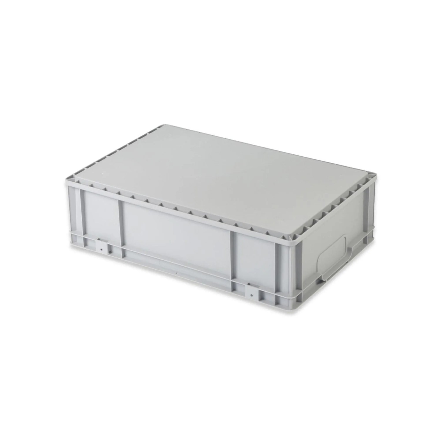 Graue PROREGAL Eurobox NextGen Insight, 30 Liter, mit seitlicher Öffnung. Ideal als Transportbox und zur Aufbewahrung.