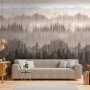 AS-Creation Vlies Fototapete Wald in Braun-Beige an Wohnzimmerwand.