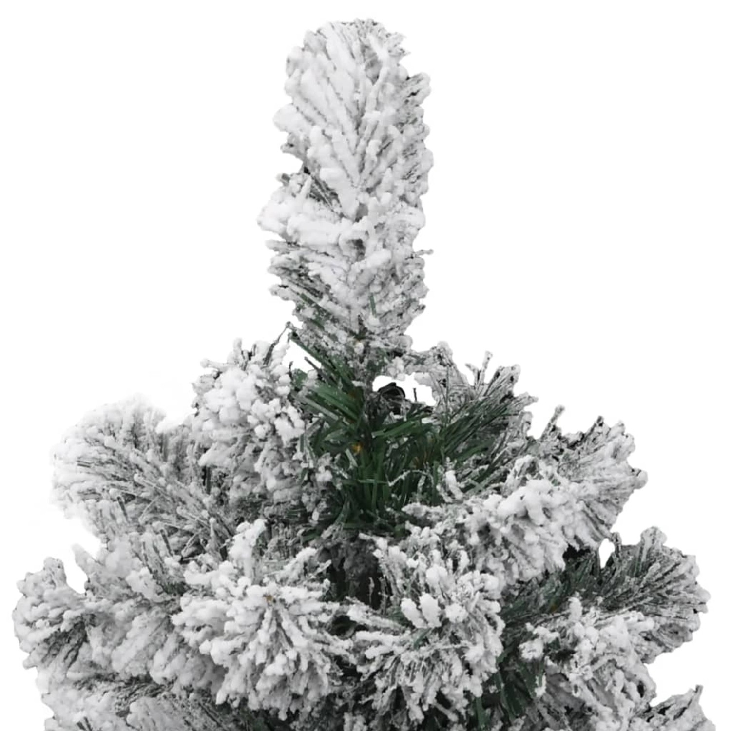 Detailaufnahme: Beschneiter, künstlicher Weihnachtsbaum (120cm) von vidaXL. Klappbarer Tannenbaum mit weißen Spitzen.