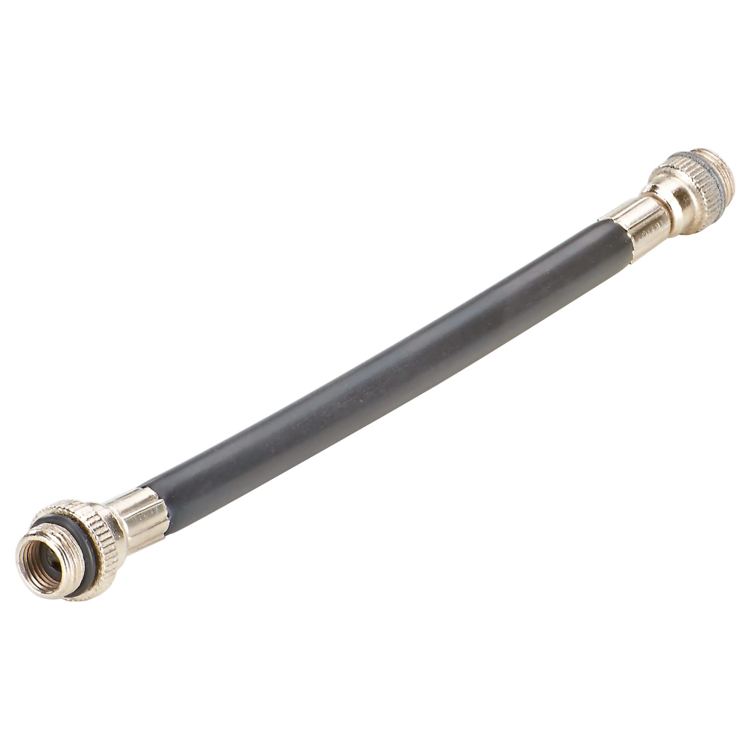 Prophete Mini-Luftpumpe: Schlauch mit Metallanschlüssen für Fahrradreifen.