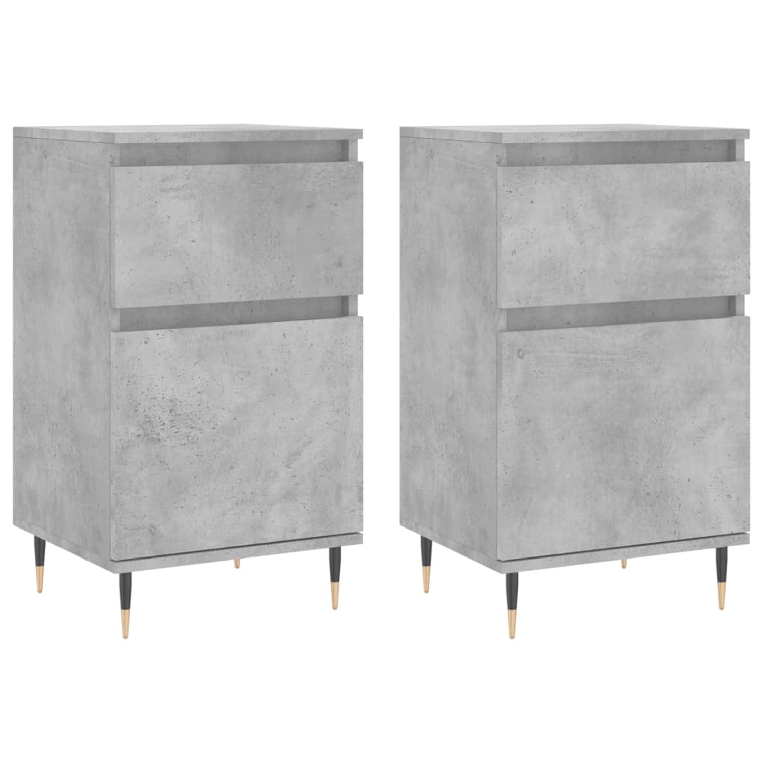vidaXL Sideboards 2 Stk Betongrau 40x35x70 cm Holzwerkstoff 831141 günstig online kaufen