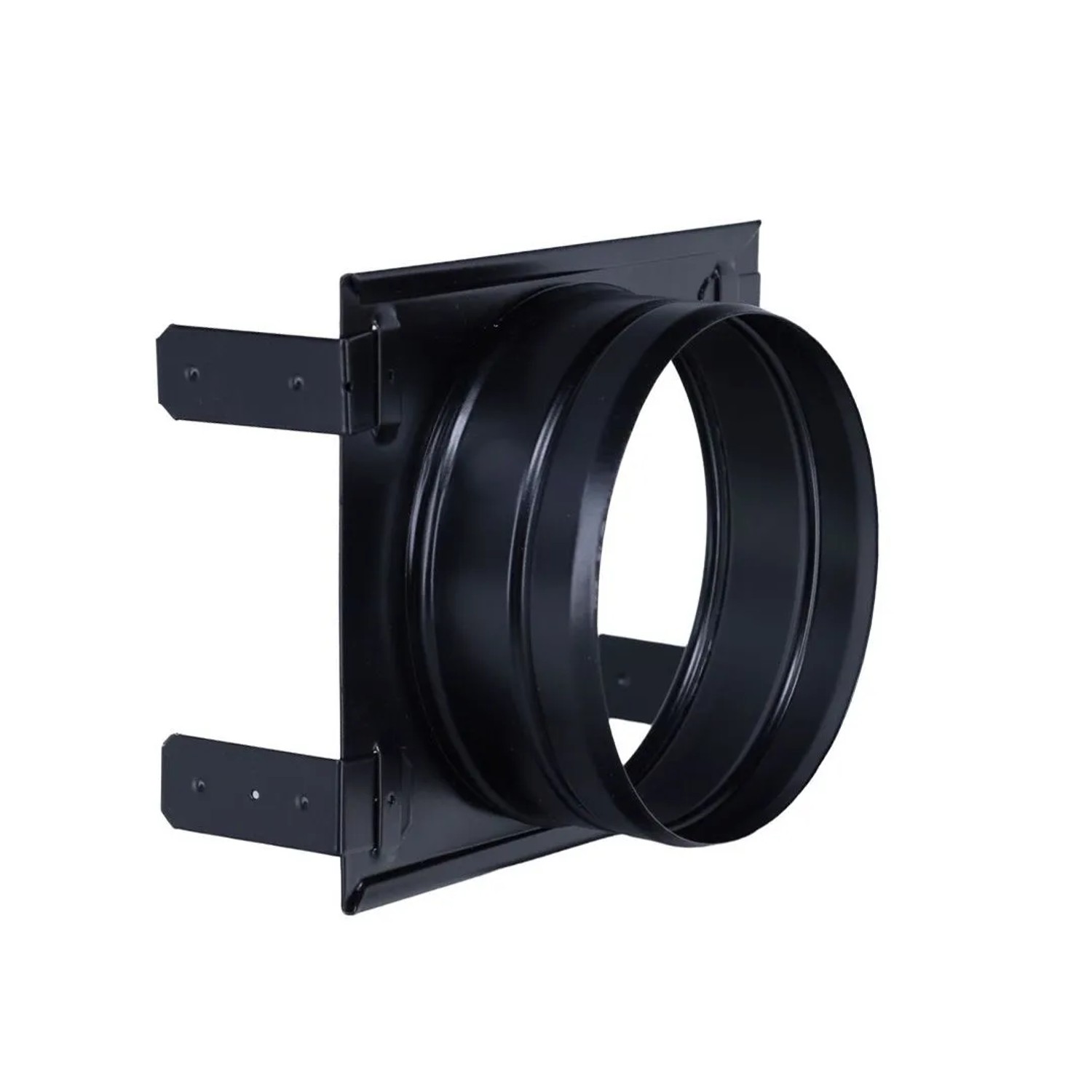 Subtiel Verstellbares Stutzenblech 190 x 170 mm Mit 1 Stutzen Ø 125 mm Schwarz