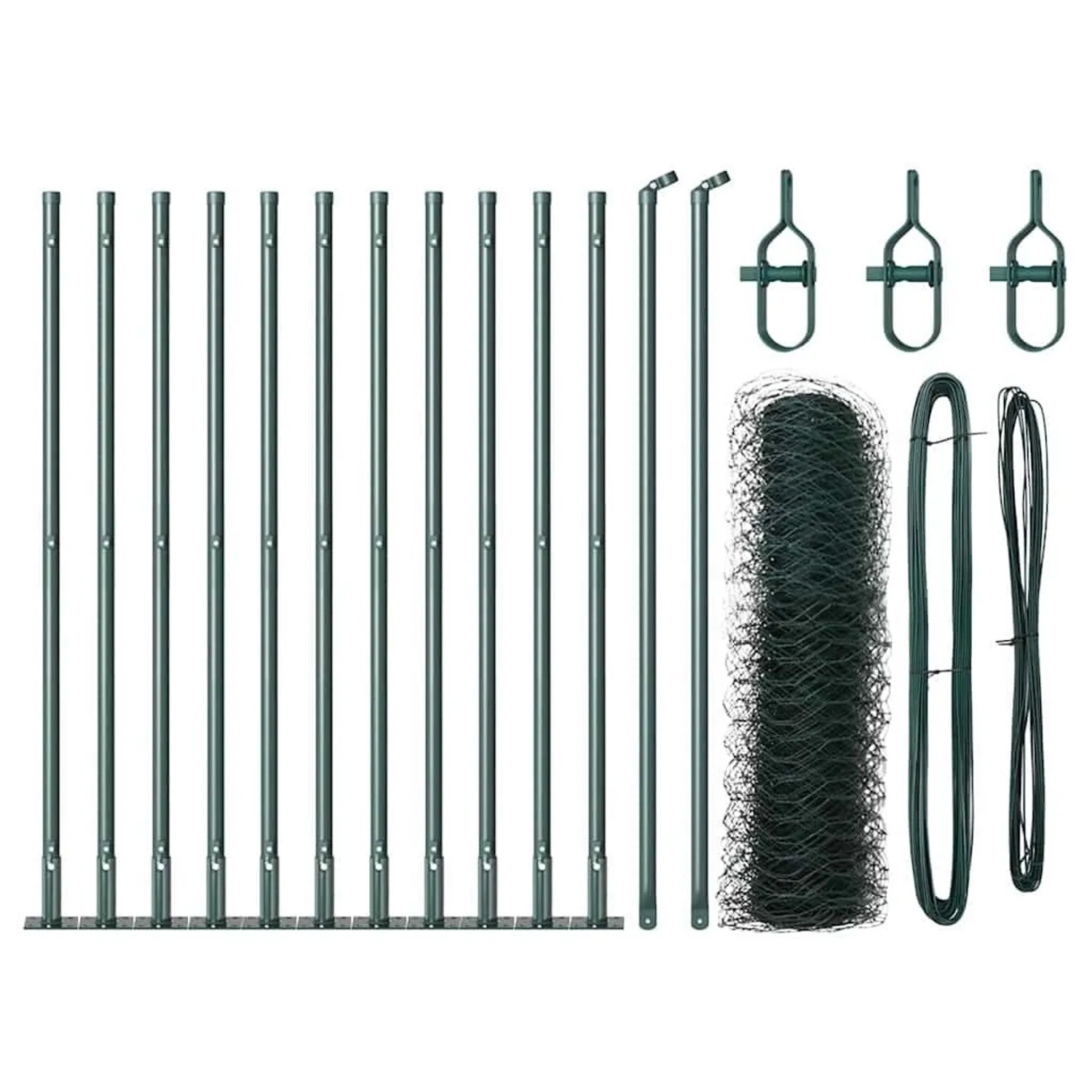 vidaXL Zaunpfosten Grün 25 x 0,6 m 36 mm Maschen Stahl und PVC 3353510 günstig online kaufen