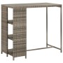 Graues vidaXL Gartenbar-Set aus Polyrattan mit Tisch und Barhockern. Ideal für Garten und Terrasse.