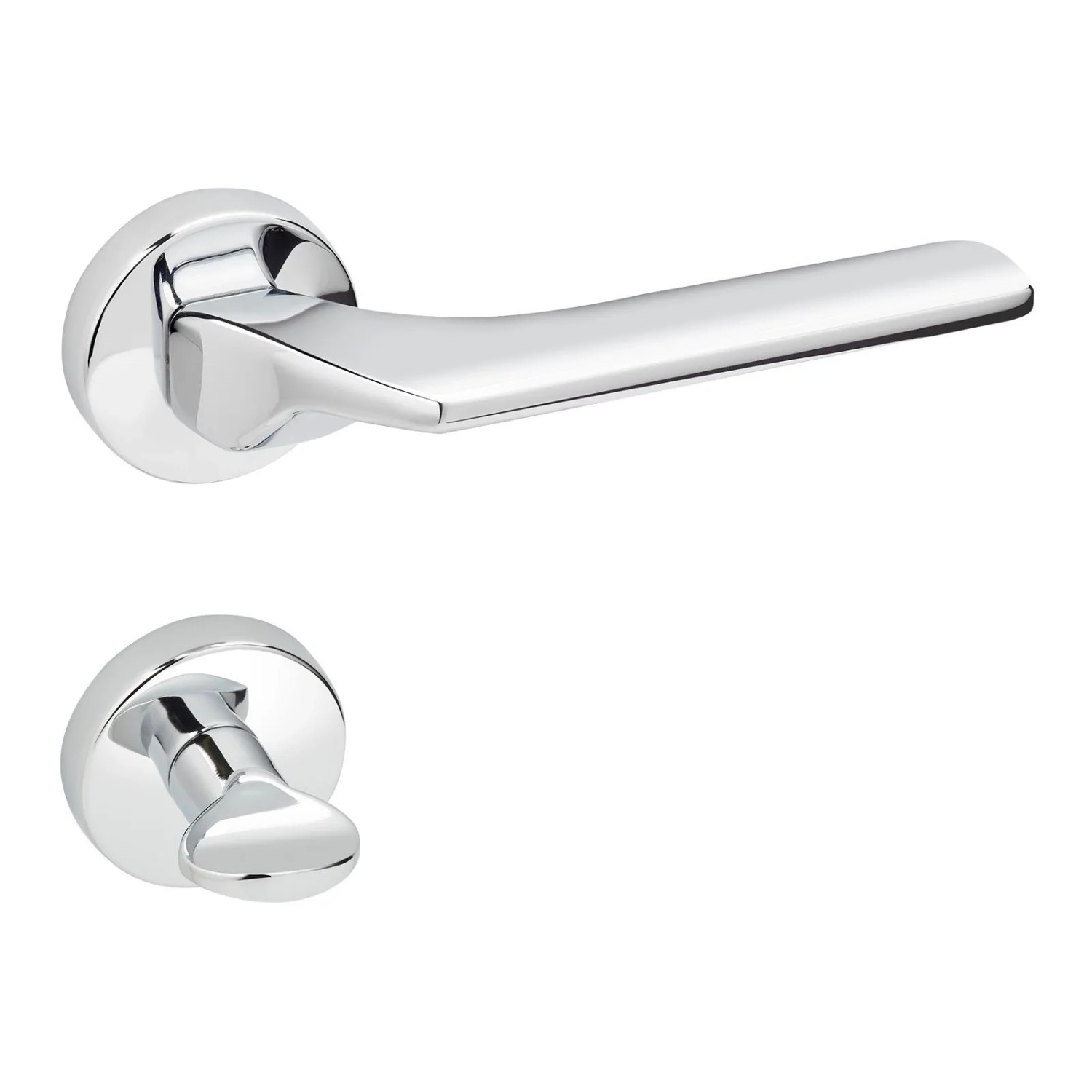 SOTECH Türdrücker CARL Chrom Poliert Rosettengarnitur Bad WC mit Befestigungsmaterial