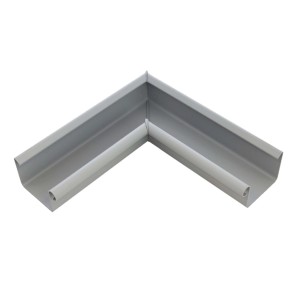 Inefa Rinnenwinkel 90 Grad Inneneck, grau, für Kastenrinne NW 83 zur Verbindung von Dachrinnen.