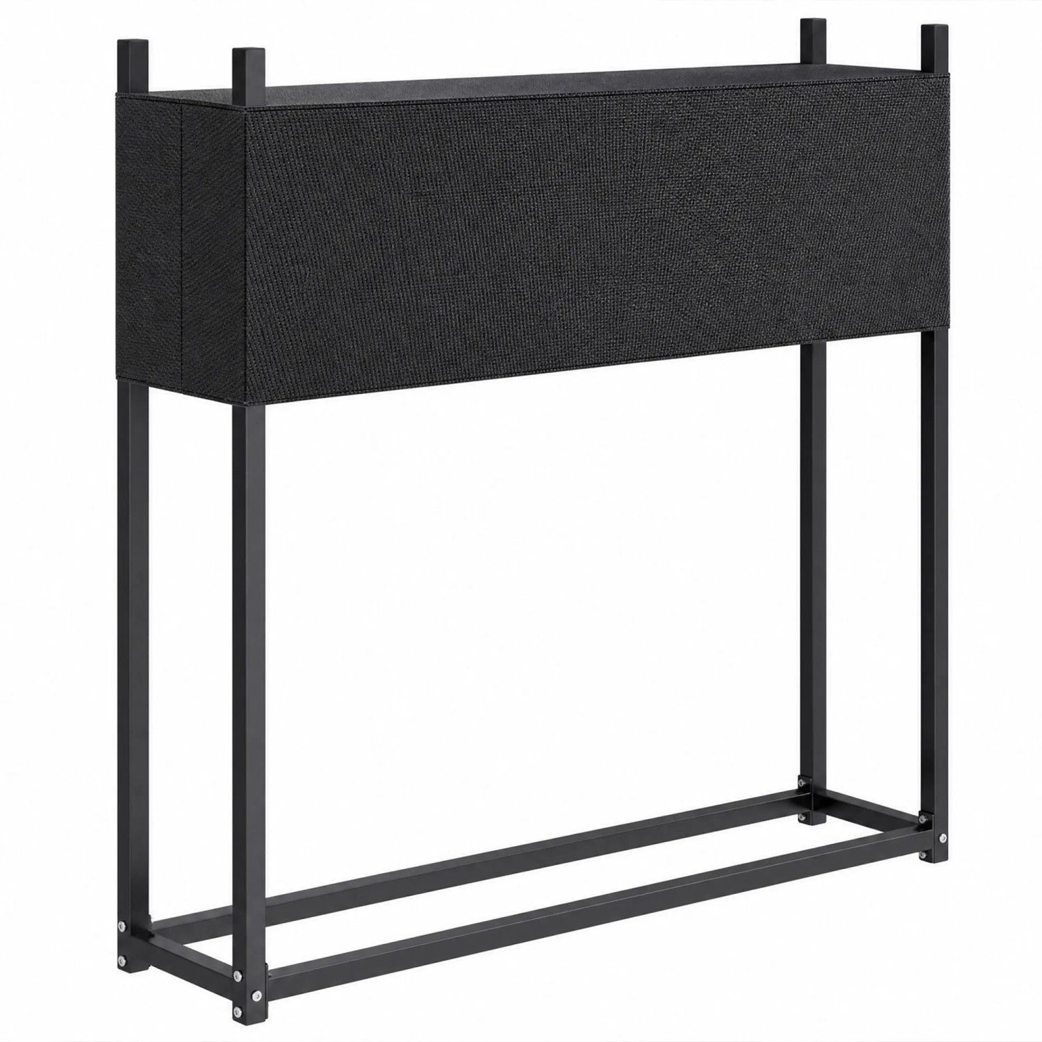 Outsunny Kaminholzregal Verzinkter Stahl 106L x 25B x 113H cm Schwarz