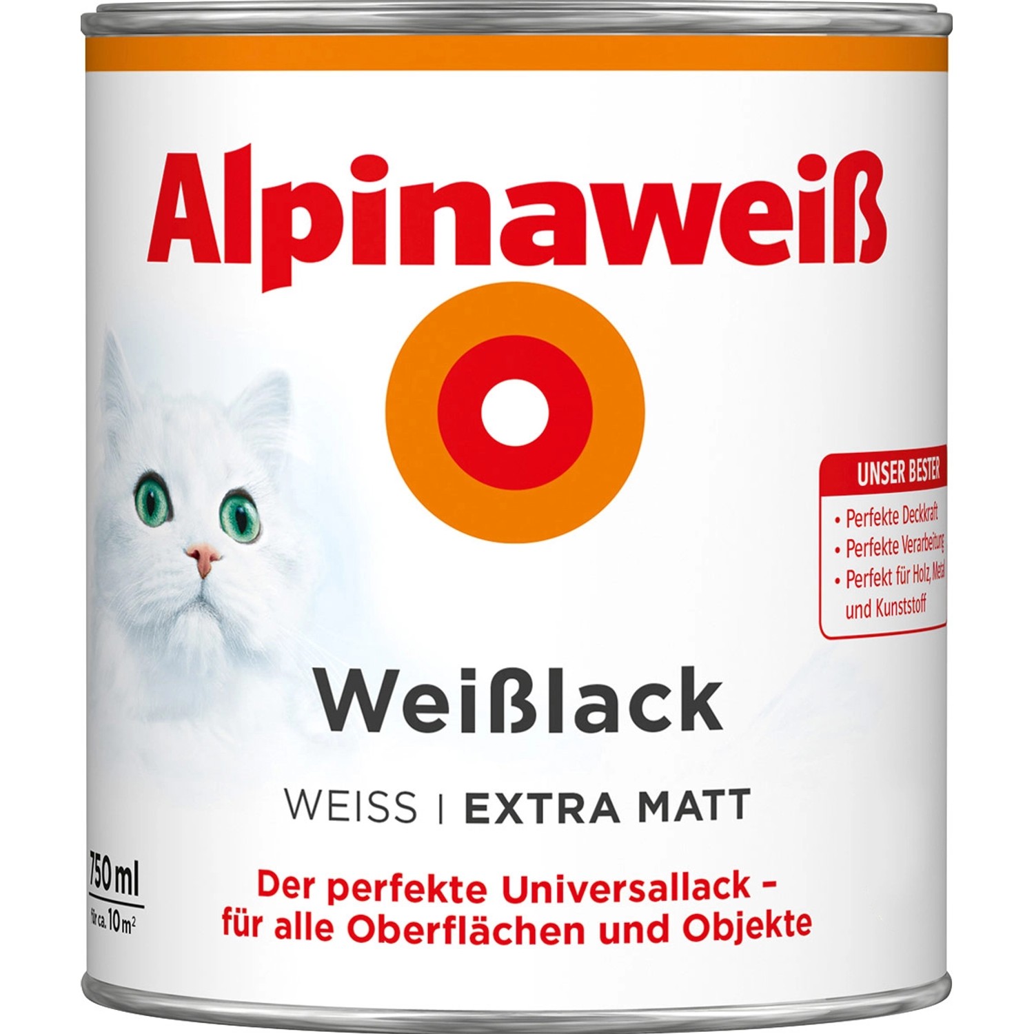 Alpinaweiß Weißlack extra matt 750 ml