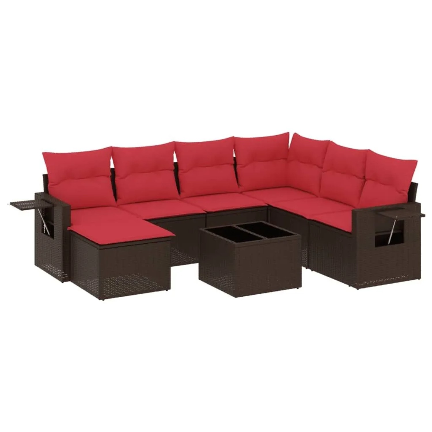 vidaXL 8-Tlg Gartensofa-Set mit Kissen Braun Polyrattan 3220513 günstig online kaufen