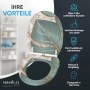 SANILO WC-Sitz mit Absenkautomatik und Blattmuster in Grün/Gold für Standard WC-Becken.