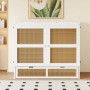 okwish Schrankbett 140x200cm mit Stauraumschubladen Wandbett Jugendzimmer Weiß ohne Matratze_4
