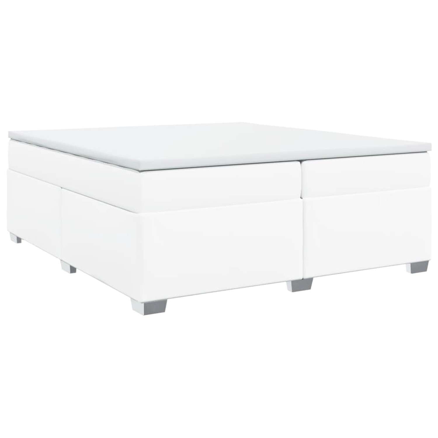 vidaXL Boxspringbett mit Matratze Weiß 200x200 cm Kunstleder 3285226 günstig online kaufen