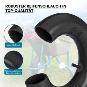 Robuster Wiltec Reifenschlauch 3.50-8 aus Naturkautschuk mit TR13 Ventil für Schubkarre & Sackkarre.