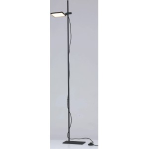 Schwarze LED Stehleuchte Book von Luce Design, 1-flammig, mit schwenkbarem Leuchtenkopf.