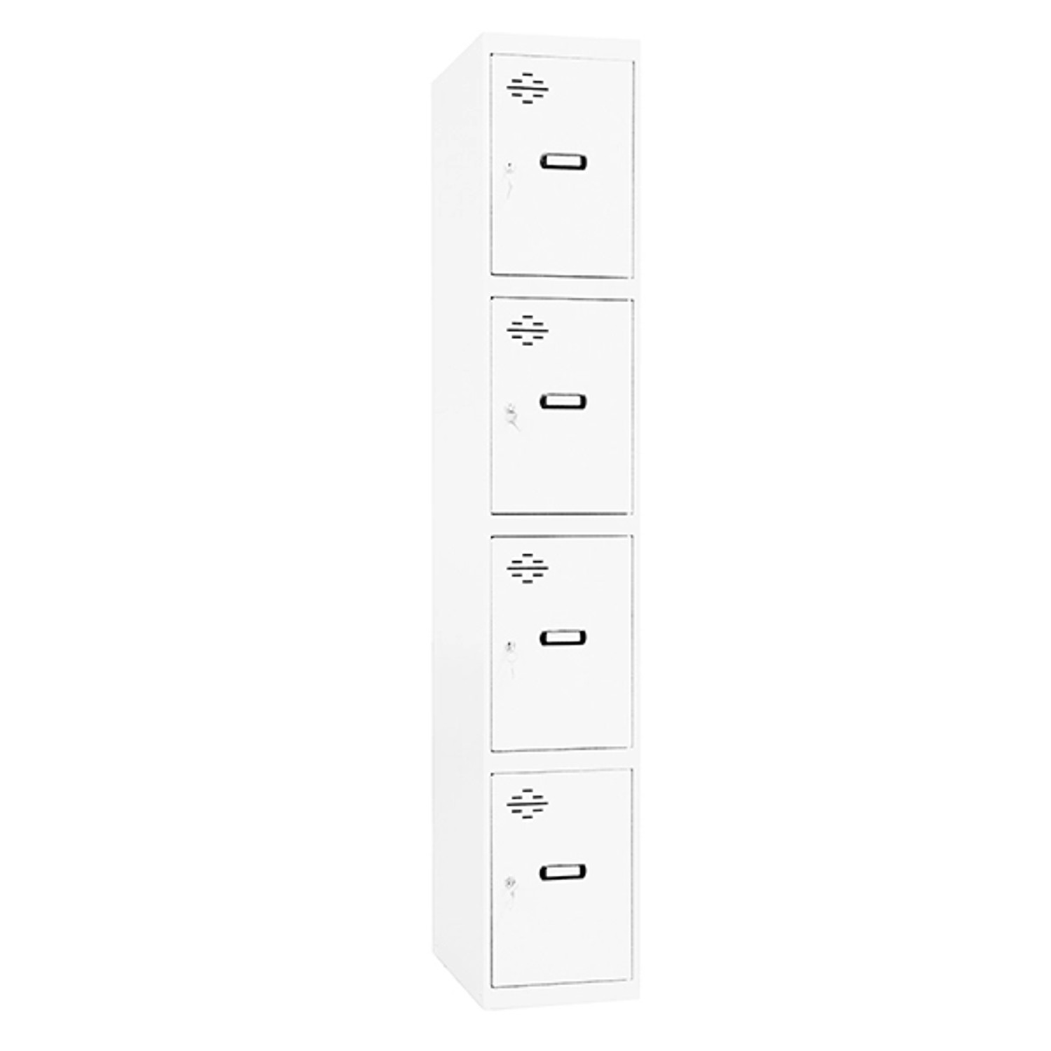 PROREGAL Spind AMEGO HxBxT 180 x 30 x 50 cm 4 Abteile Grundmodul Weiß-Weiß günstig online kaufen